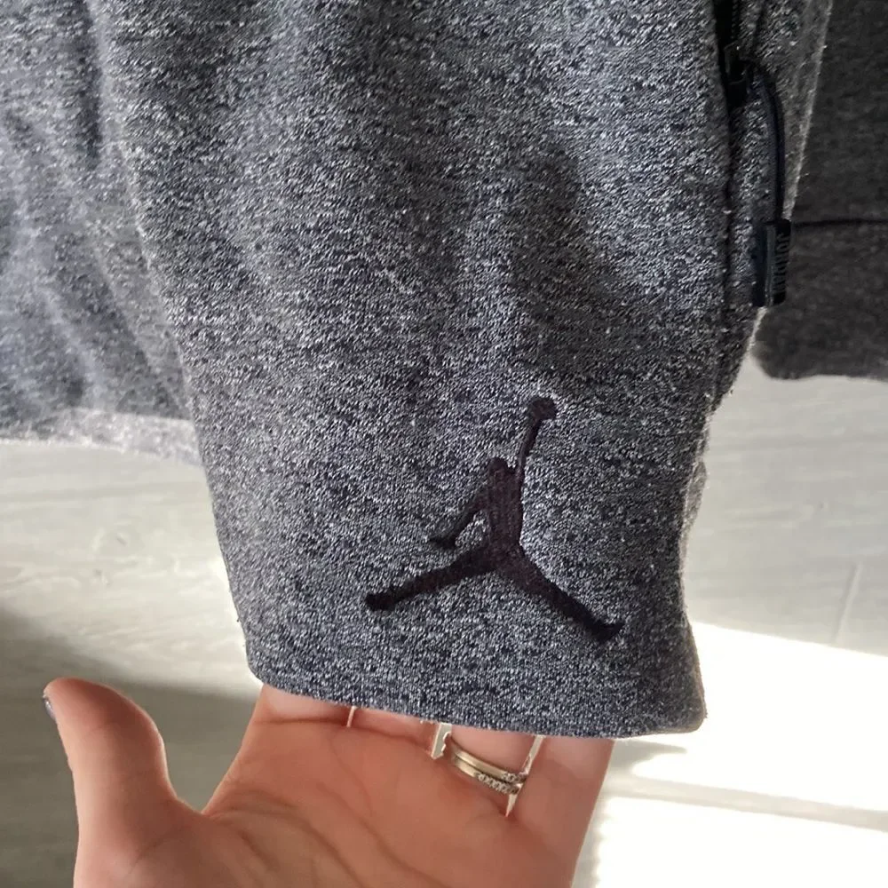 Jordan men’s medium gray full zip jacket, fair‎ condition